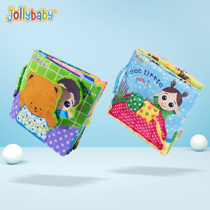 Jollybaby infantil tridimensional educación temprana paño libro 0-3 años de edad bebé multi-funcional libro de tela a prueba de lágrimas ilustración juguete