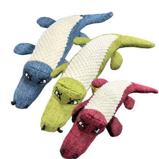 Cross-Border Direct Supply of New Dog Plush Sounding Pet Toys, Bite-Resistant, Teeth-Cleaning and Molaring Simulation Crocodile Toys Wholesale
