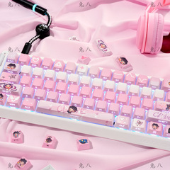 暮蝶（箱入り）キーキャップ サイド刻印 透光PBT 五面昇華プリント カスタムメイド オリジナル ワイヤレスカスタム 青軸