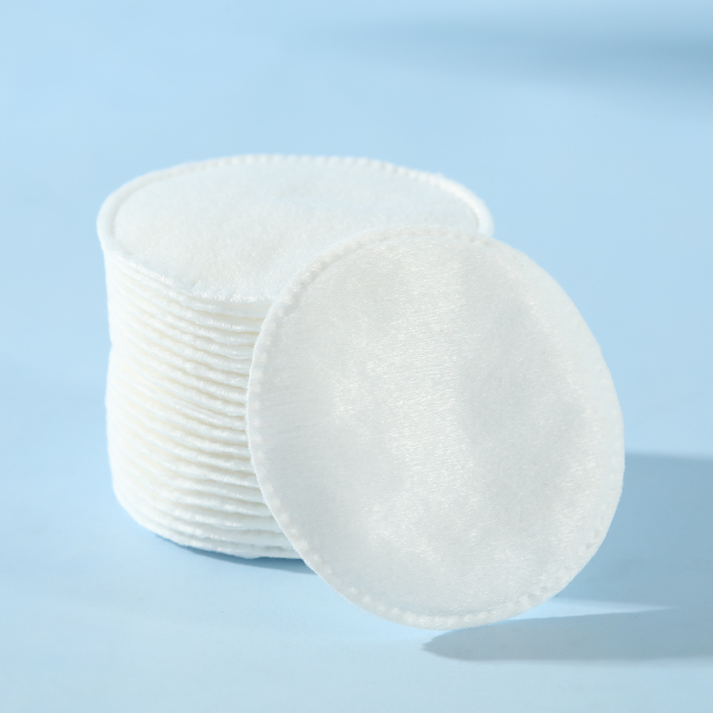 Transfronterizo redondo algodón cosmético agujero de agujero cerrado borde de tres capas de algodón desmaquillaje grueso 100 piezas de bolsa de algodón húmedo plano