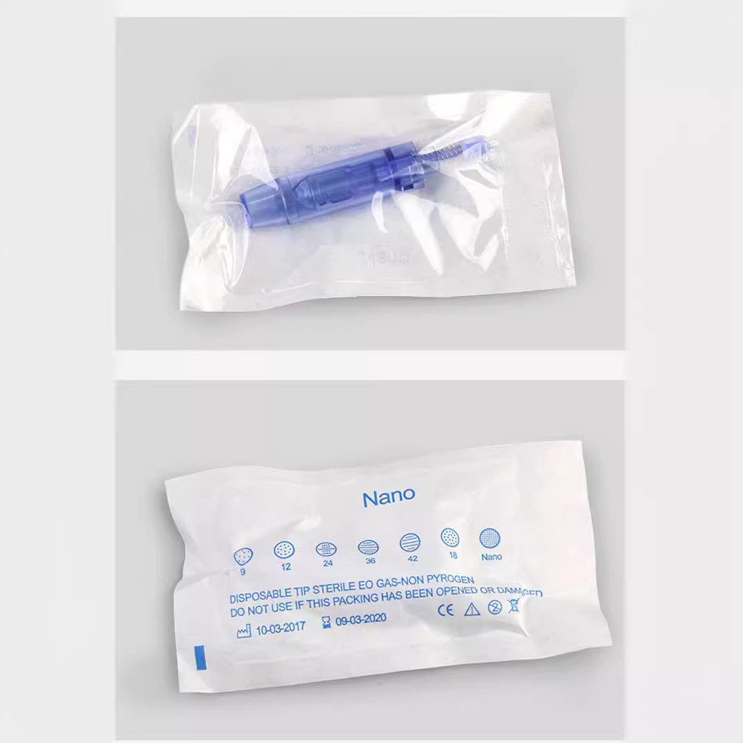 Cabeza de microaguja eléctrica transfronteriza A1A6 aguja de hebilla azul larga bayoneta de rosca blanca aguja de luz de agua microcristalina aguja de tatuaje