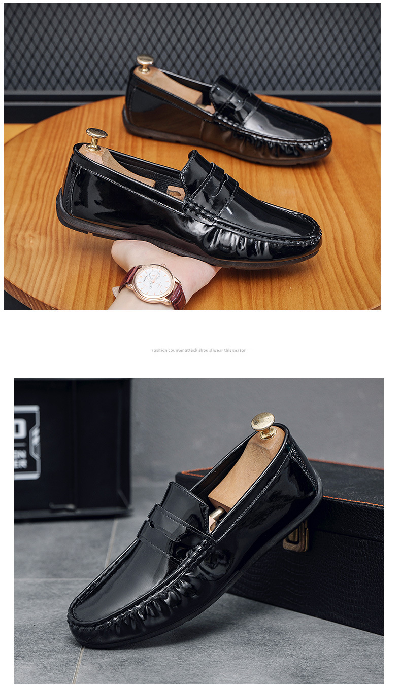 Bean shoes men soft soles all business bright casual shoes men's loafers_vogvips.com