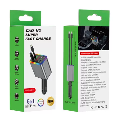 Auto Accessories Factory Car Bluetooth: Car mp3 - n3-aluminum-alloy-shell
