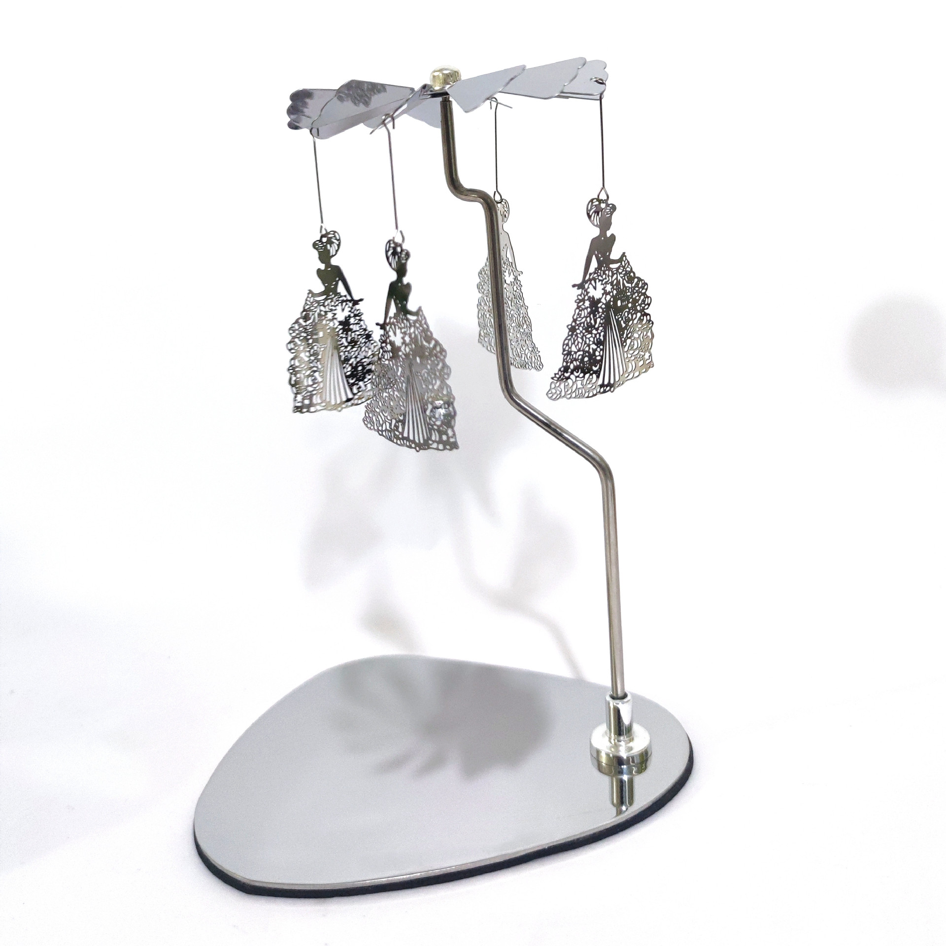 Amazon ins doles Acero inoxidable triángulo redondo bandeja giratoria candelabro aromaterapia vela linterna romántica