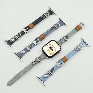 Suitable for Apple's New Cartoon Puppy Accessories Denim Watch Strap Apple Watches10/9/8/Se/76