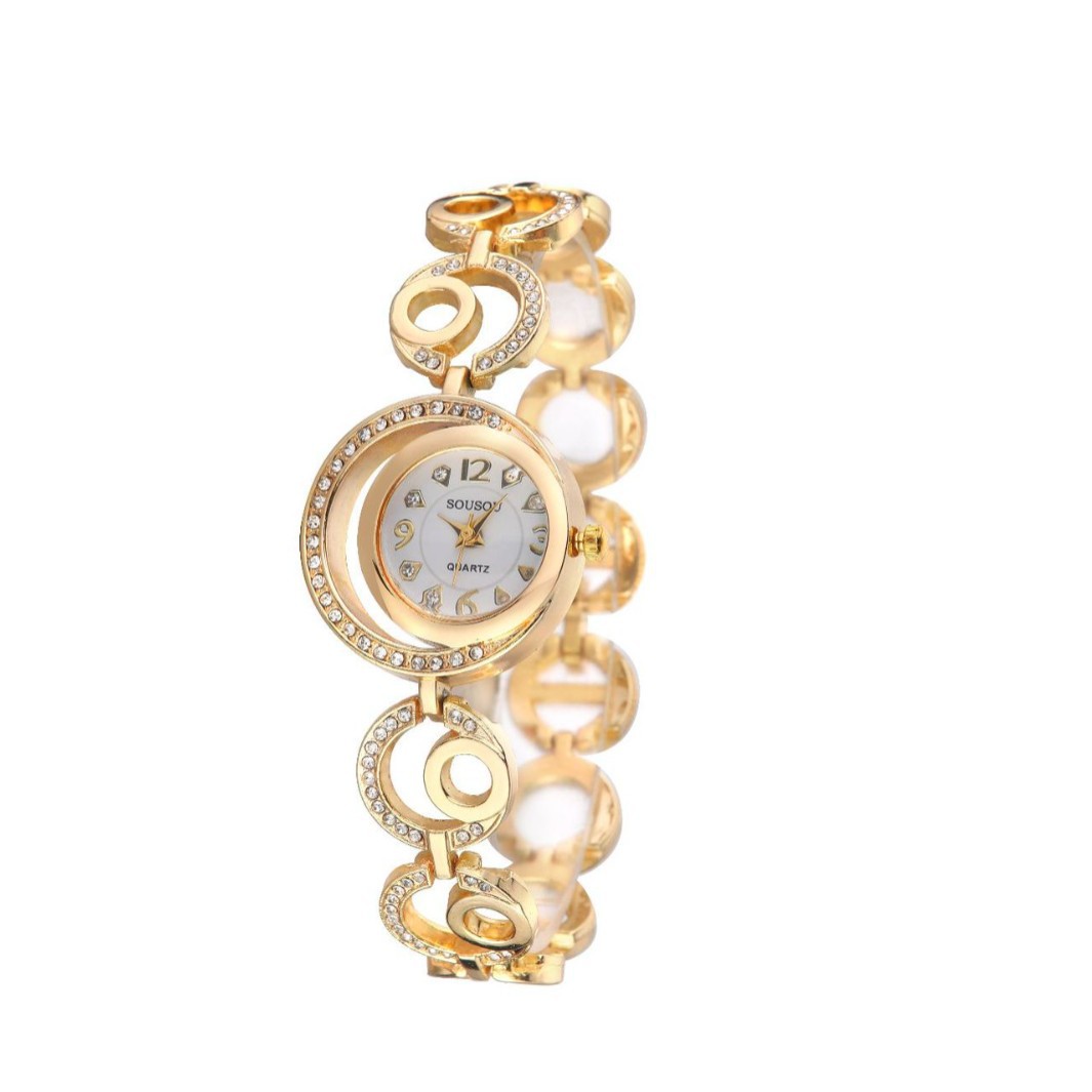 2025 New Fashion Niche Casual Diamond-Encrusted Women's Bracelet Watch Quartz Watch Manufacturer Ready for Dropshipping