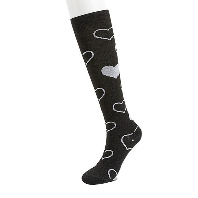 Compression Running Socks, Unisex Jacquard Knee-High Socks, Multiple Patterns, S/M & L/XL