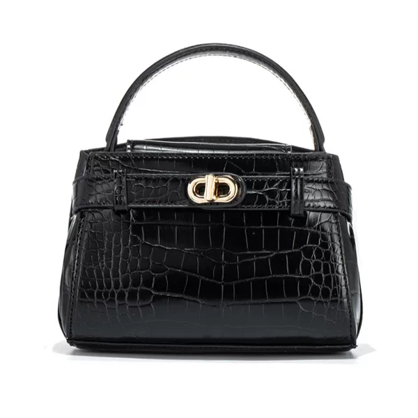 Cross-Border New Style Casual Versatile Handbag, Commuter Shoulder Crossbody Bag, High-End Crocodile Pattern Lock Buckle Small Square Bag for Women