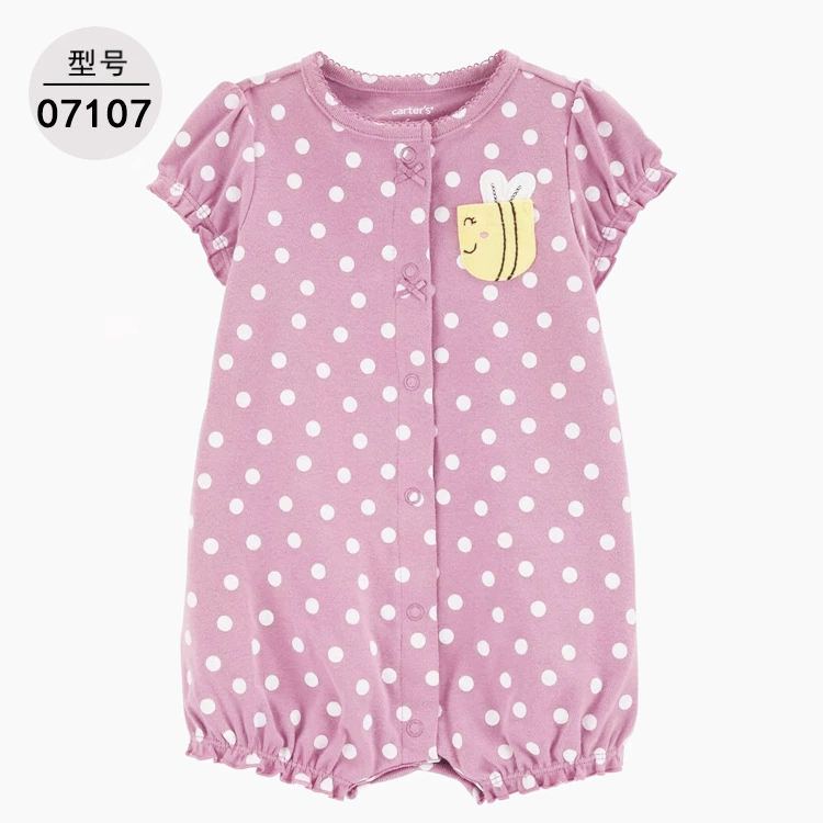 Детский комбинезон с короткими рукавами (Carterbaby), унисекс хлопковая ткань улитка, размеры 6–24M