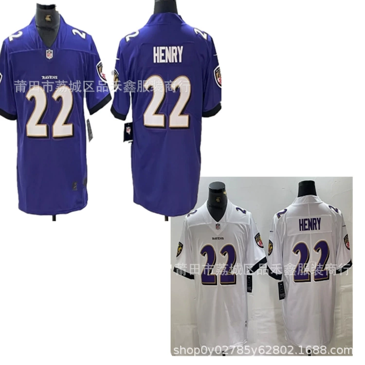 NFL Baltimore Ravens Ravens Джерси № 22 HENRY Футбольный костюм Мужская вышивка