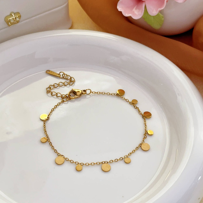 Collar de lujo ligero con disco doblado transfronterizo europeo y americano, cadena de clavícula cuadrada pequeña, sentido de alta calidad, collar de amor, comercio exterior de acero inoxidable