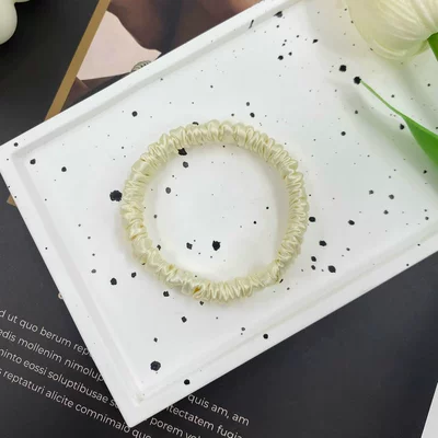 Saç üçün rezinlər – Mulberry Silk Ponytail Holder Trendy - creamy-white
