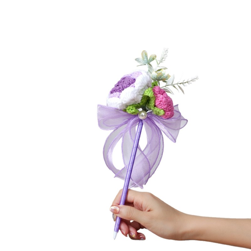 教师节礼物针织花笔送女老师实用幼儿园小学生郁金香花束手工diy|undefined
