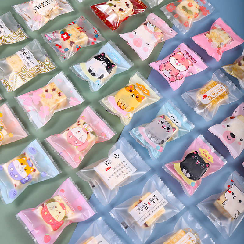 in stock wholesale snowflake crisp packaging bag cow tie biscuit bag small fresh cute cookie cranberry machine seal bag blind bag