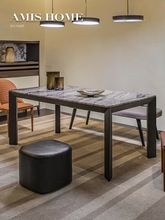 天然大理石餐桌意式輕奢長方形設計師現代簡約家用小戶型桌子