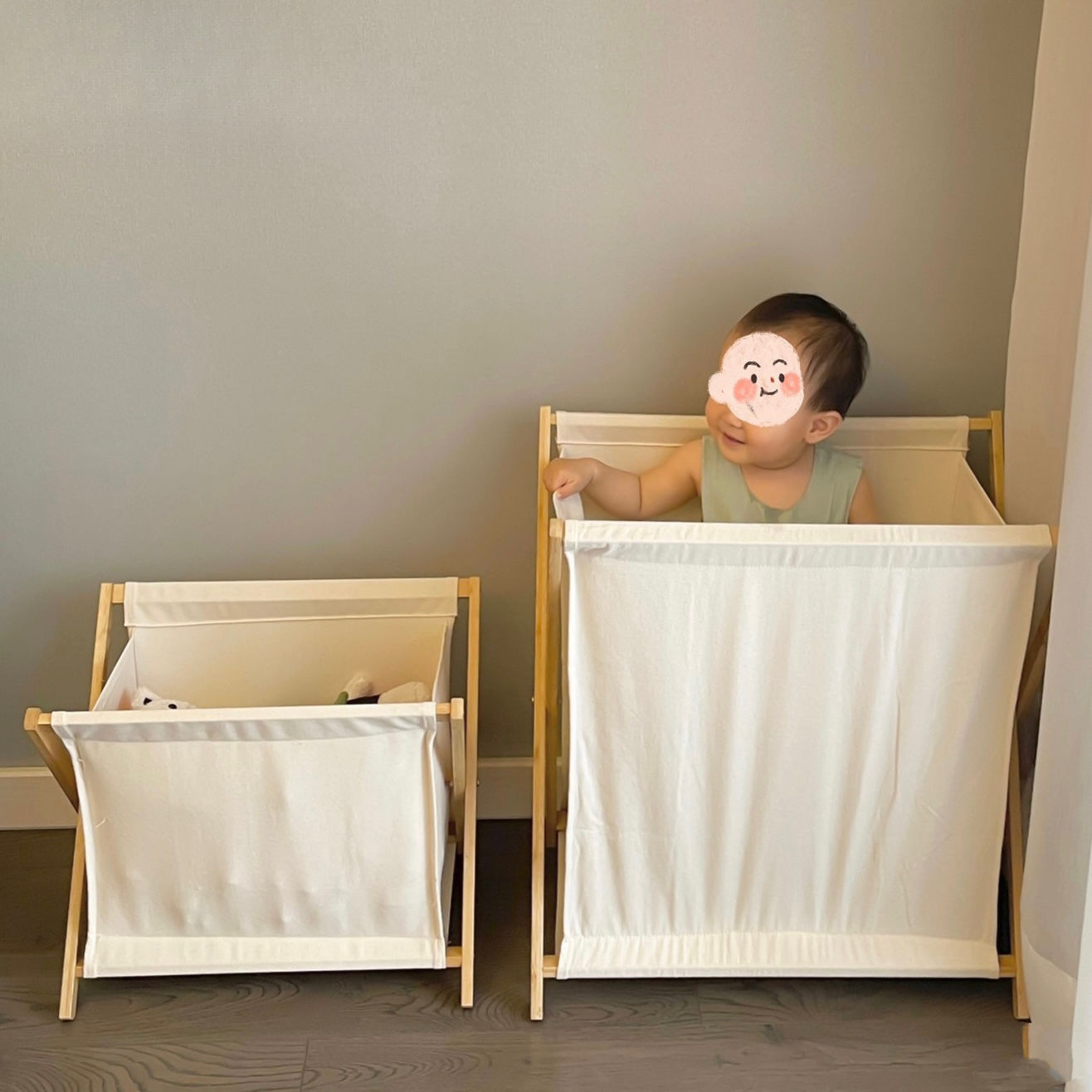 Foldable Laundry Basket Japanese-Style Laundry Hamper Storage Bin Fabric High-Value Bedroom Bathroom Storage Box