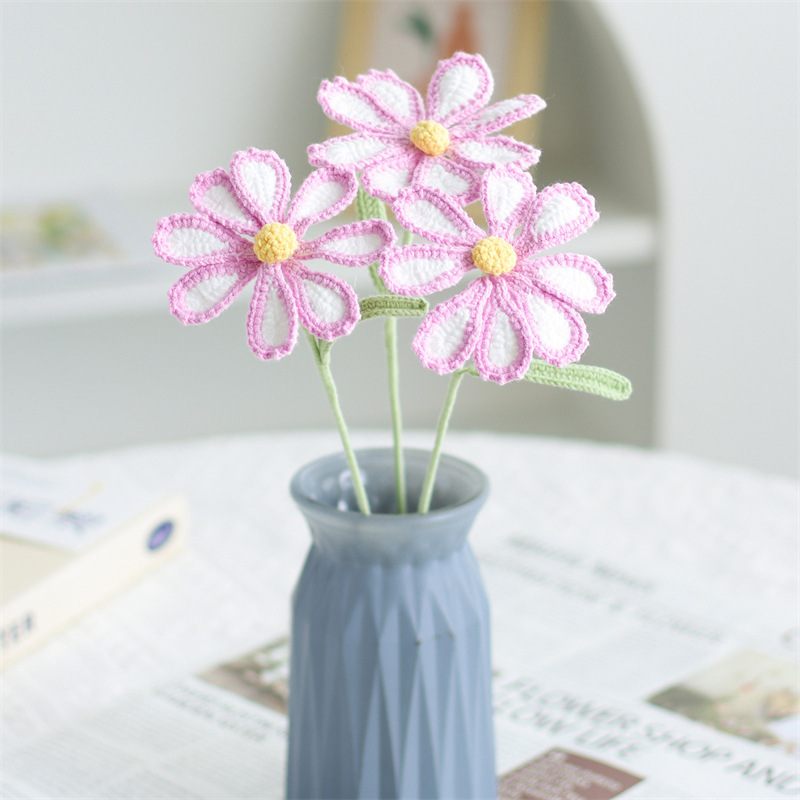 クロスボーダーの手編みの完成品の小さい花束は花の毛糸のメリヤスの花束を模倣します。|undefined