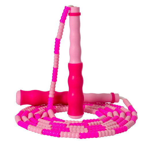 Bamboo skipping rope for kindergarten children with patterned soft beads without knots for primary and secondary school students adjustable high school entrance examination professional skipping rope