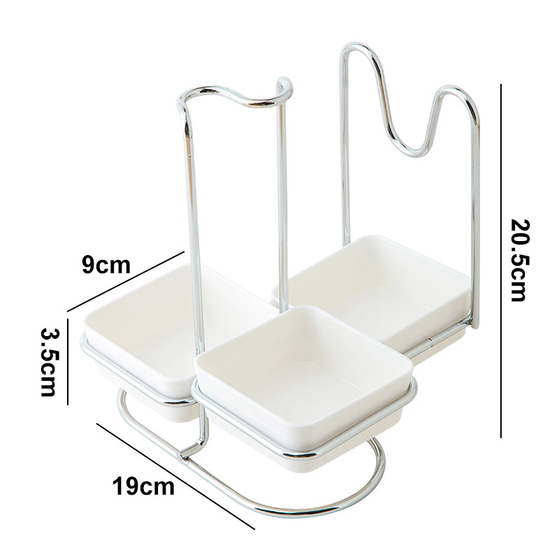 Estante de tapa de olla, cuchara de sopa para encimera de cocina, espátula con bandeja de recogida de agua, soporte de estante de almacenamiento para tapa de olla, estante de tabla de cortar image 7