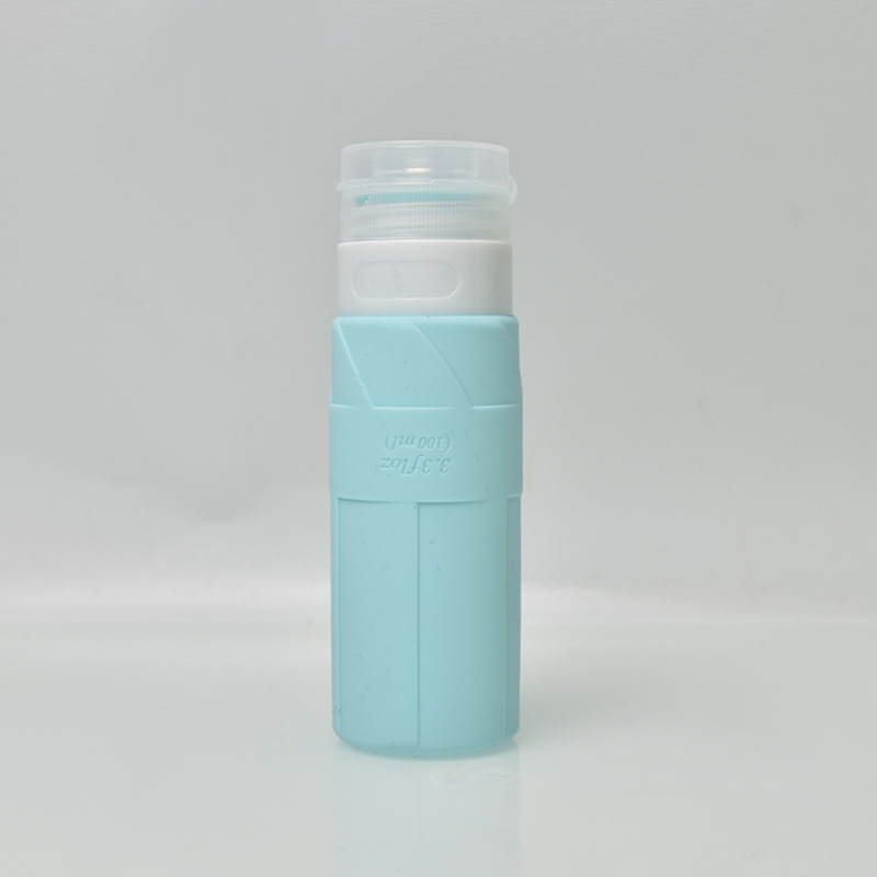 Botella de silicona de venta transfronteriza botella de transporte de viajes al aire libre botella de toner extrusible botella de cosméticos botella portátil