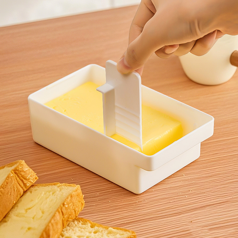 Caja de almacenamiento de corte de mantequilla Caja de conservación fresca de mantequilla de queso Caja de almacenamiento transparente especial para refrigerador de grado alimenticio Condimento de cocina