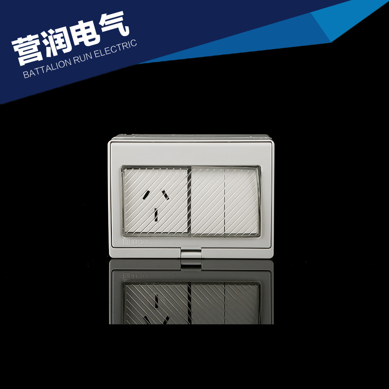 厂家直供明装防水圆形墙壁澳式插座工业带盖墙壁开关插座一位澳式