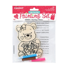 儿童木片工艺品水彩笔绘画涂鸦DIY木片彩绘套装