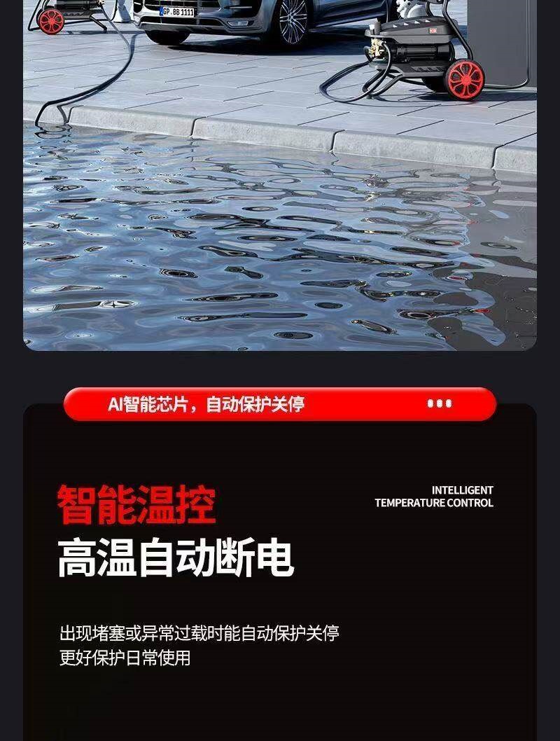 Black Cat Car Wash Machine High-Pressure Water Gun for Home Use 220V Car Cleaning Tool High-Power Portable Cleaning Machine with Pressure Booster Pump