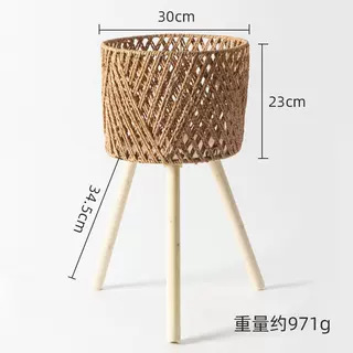 Cesta de Flores Decorativa Tejida a Mano de Cuerda de Papel para Sala de Estar y Oficina image 31