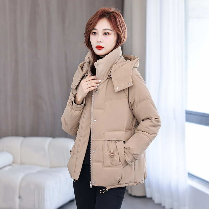 2025 nueva ropa de algodón corta coreana sombrero extraíble, chaqueta de algodón caliente de moda extranjera gruesa image 8