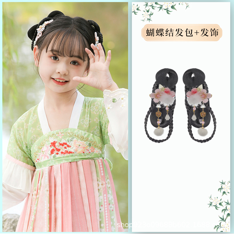 리본 헤어백 + 복숭아털 헤어볼 헤어 액세서리