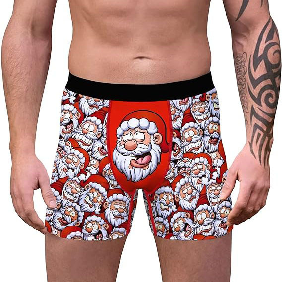 Cross-border foreign trade men's Christmas funny and interesting boxer underwear Europe and the United States hot Christmas holiday underwear comfortable