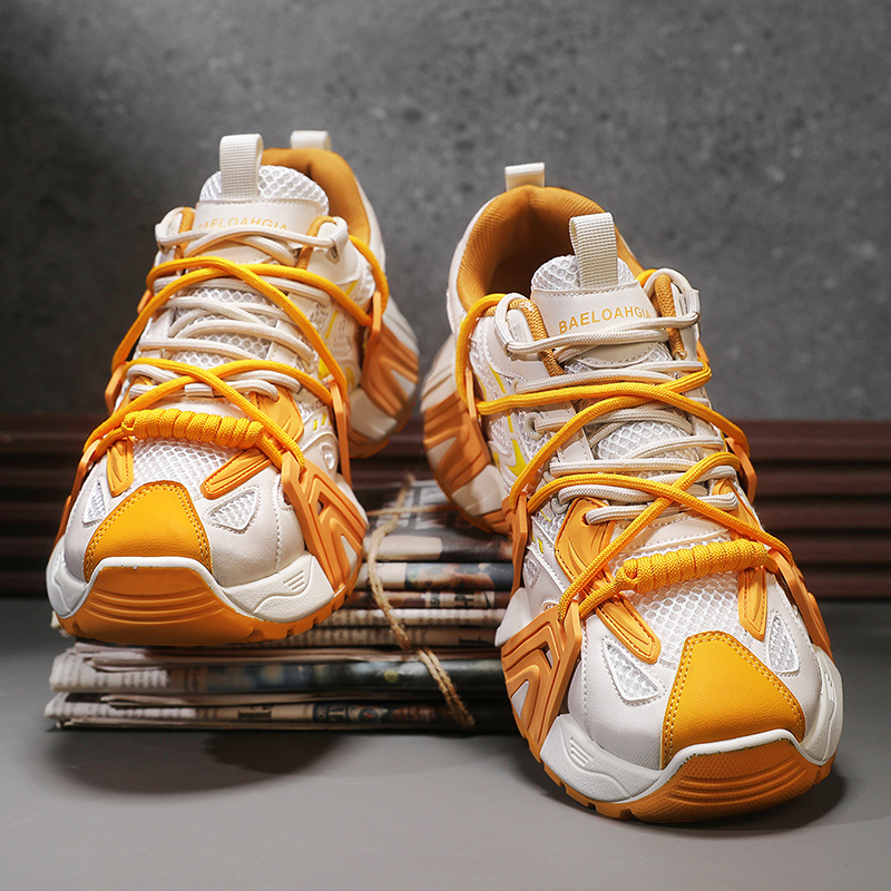 Cross-border 2025 estilo caliente tejido volador transpirable ocio deportes para correr zapatillas de malla comercio exterior trabajo al aire libre cuatro estaciones para hombres en vivo