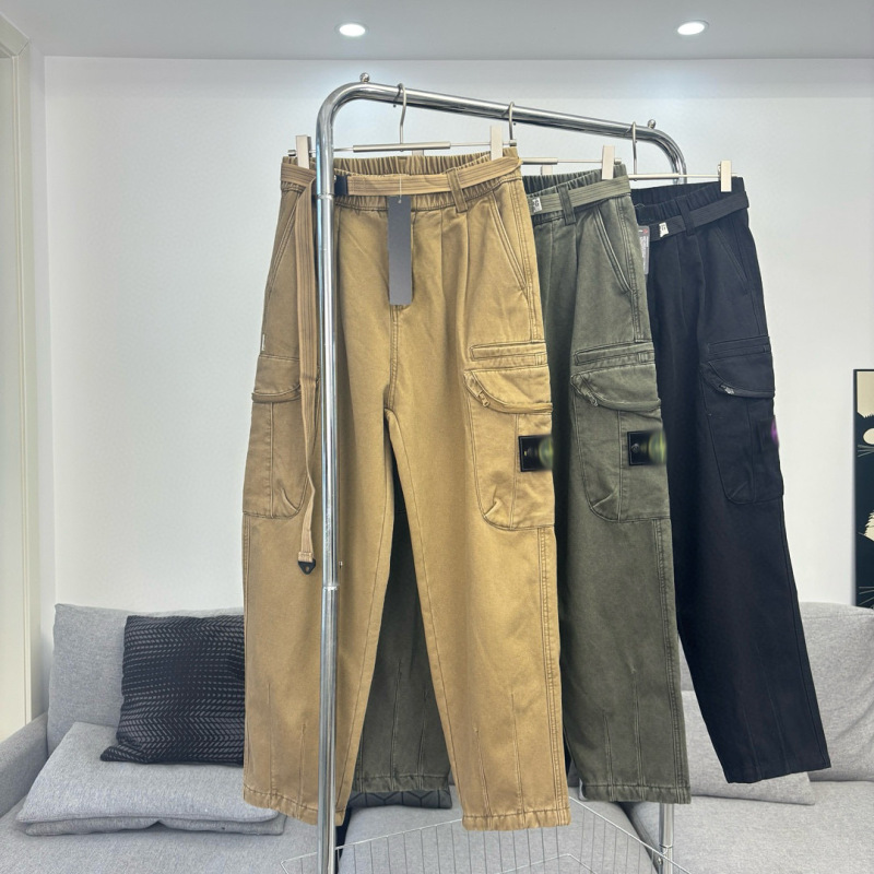 Cross-Border Stone Compass Badge Embroidery Skill Cargo Pants Loose Straight Casual Multi-Pocket Long Pants Men Cross-Border Stone Compass Badge Embroidery Skill Cargo Pants Loose Straight Casual Multi-Pocket Long Pants Men