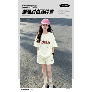 韩都衣舍休闲运动套装女夏季2026新款初中生短袖短裤宽松两件套Y