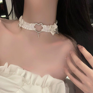 Bow bell collar women's neck strap choker neck accessories neck chain clavicle chain sexy necklace white neck ring