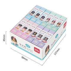 得力3045四色橡皮擦學生兒童用乾淨不留痕集屑文具批發
