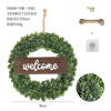 Customized hemp rope+hook simulation plant flower ring cross -border home doors and windows hanging decoration simulation green plant fake flower ring