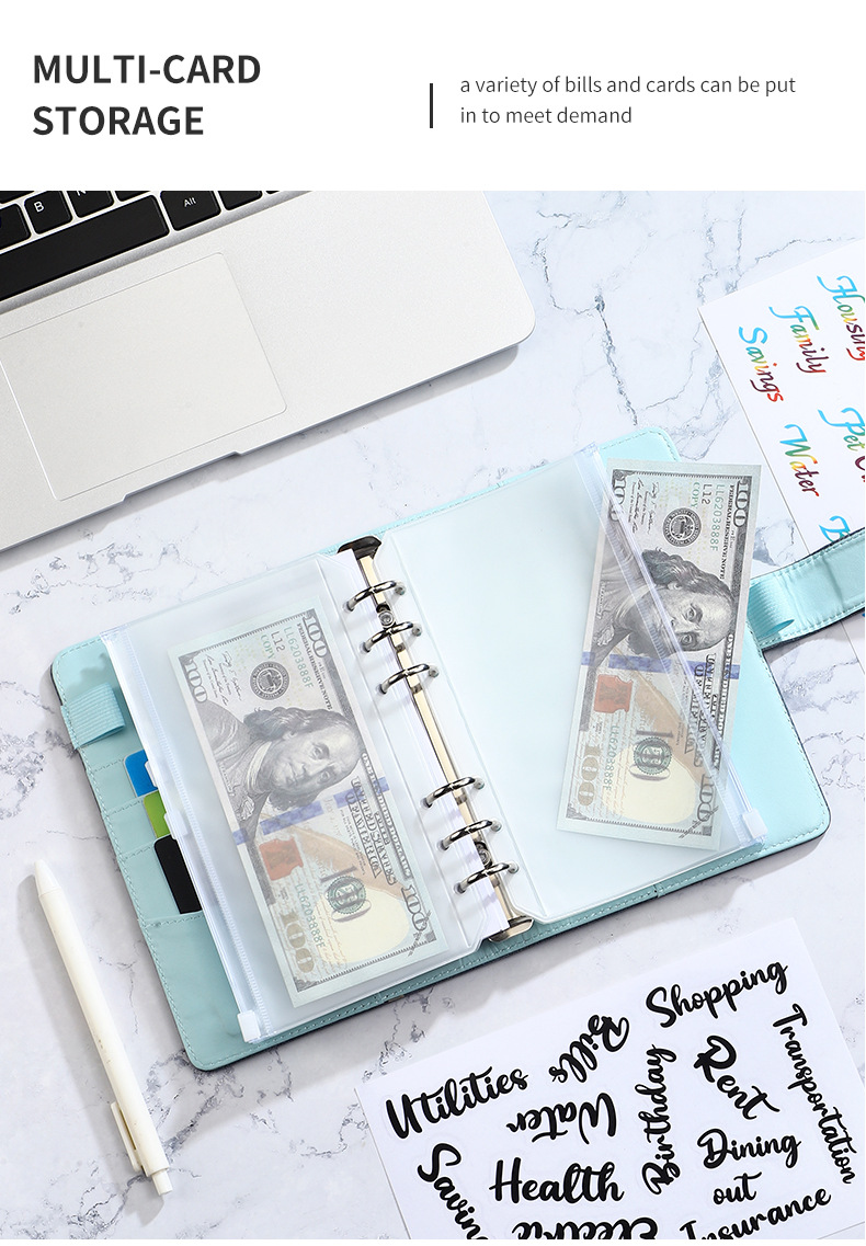 A6 neue Krokodil farbe 6 Ringbuch Pu Clip-On Notebook Leder Lose blatt Notebook Cover Notebooks Journal Briefpapier – Detail 8