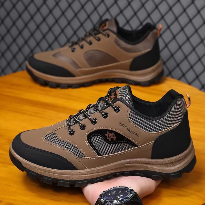 户外新款男士登山鞋舒适休闲运动男鞋保暖加厚徒步雪地靴健步老人