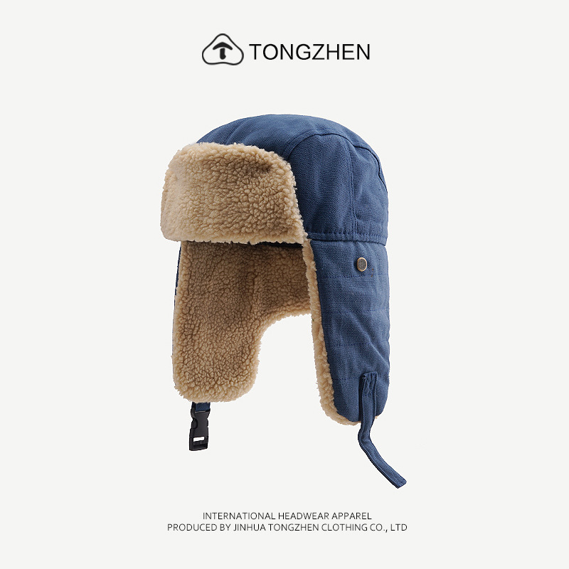 Calore invernale per uomini e donne in peluche, cappelli Lei Feng per la protezione delle orecchie, cappello da ciclismo ispessito nord-orientale, versione coreana_voghion.com