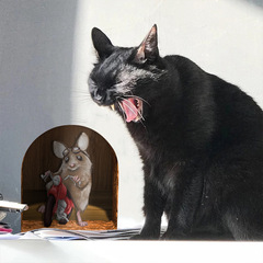 尚易SPZ-S0444創意老鼠牆角裝飾貼紙PVC臥室背景裝飾廠家批發牆貼