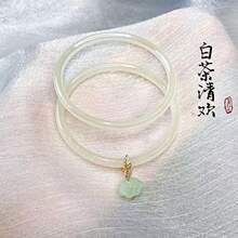清欢手工叮当镯白茶清欢少女田园风叮当镯手镯批发玉石时尚如意