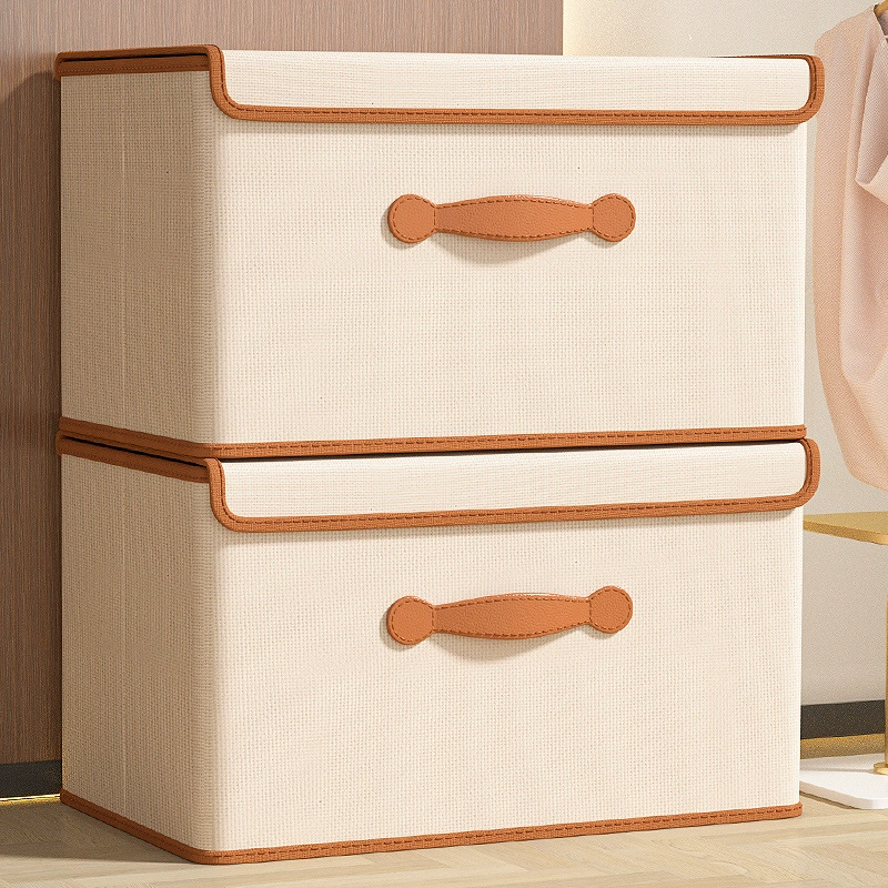 Capacious storage box, foldable storage system, trousers