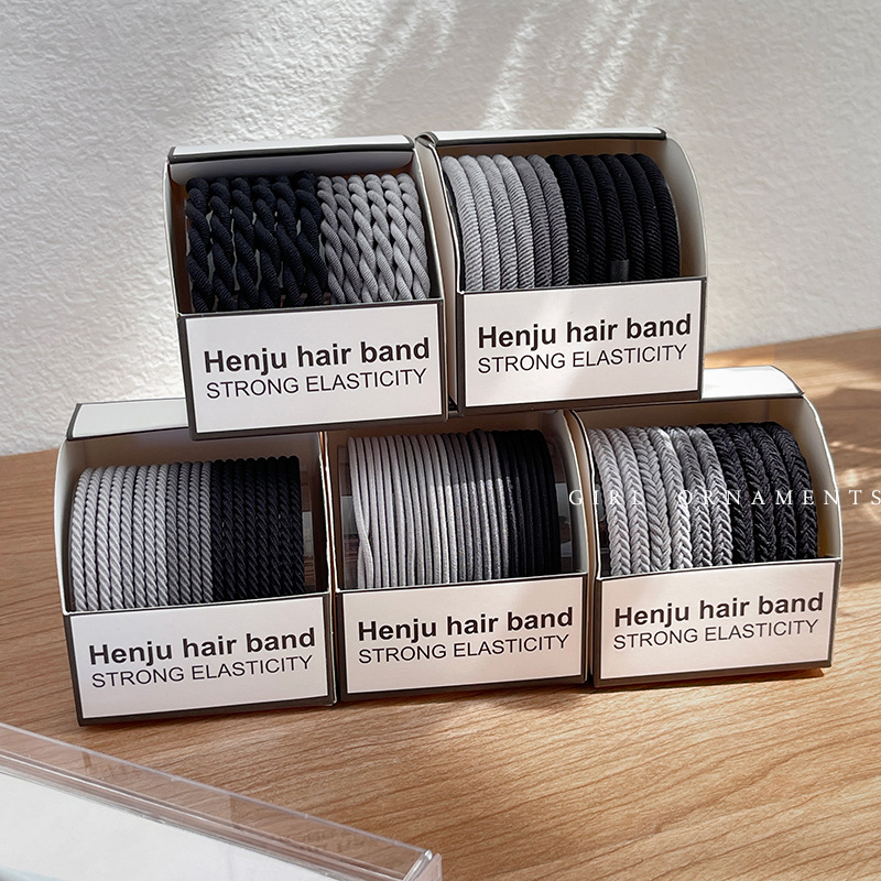 Cuerda de pelo en caja de verano Cola de Caballo simple elegante cuerda de pelo de alta calidad duradera banda de goma elástica banda de pelo cabeza de bola