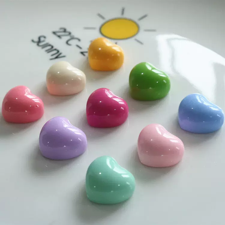 亮面可胖嘟嘟心形树脂爱心桃心DIY饰品配件女孩发饰发夹手工材料