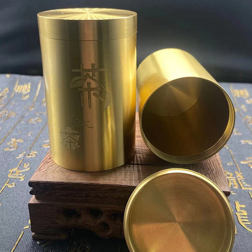 Brass tea can metal handicraft ornaments sealed household portable storage waterproof warehouse Yiwu small commodities