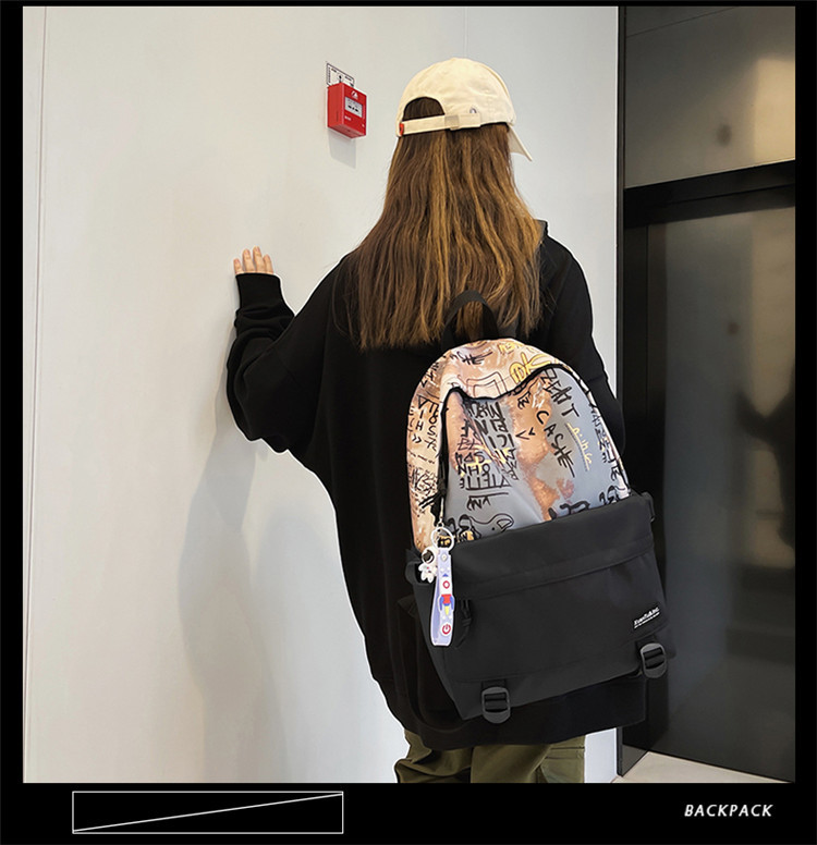 Fashion Personality Bag Graffiti Backpack Student Backpack display picture 3