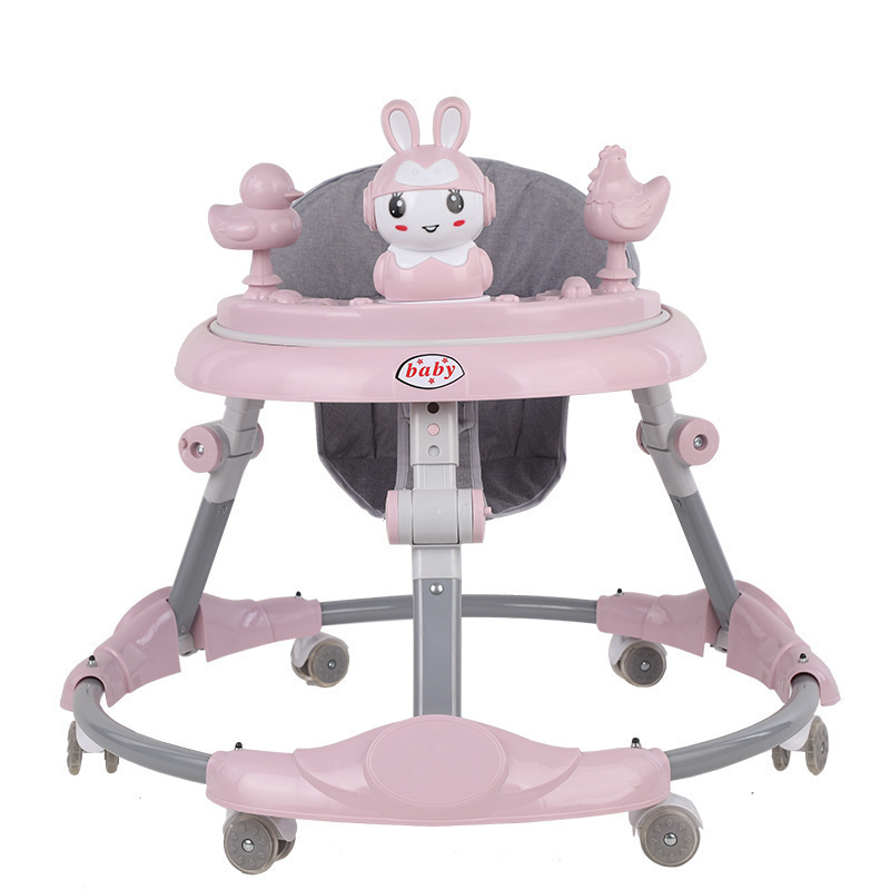 Infant folding walker anti-rollover baby walker 6-18 months not 0 leg learning walker mute