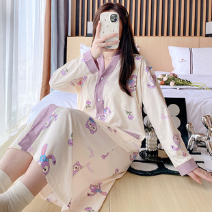 Imitation cotton plus size 200kg long skirt with chest pad free bra for pregnant women nursing nightdress during pregnancy and lactation